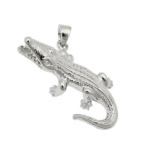 Anhänger Krokodil glänzend Silber 925