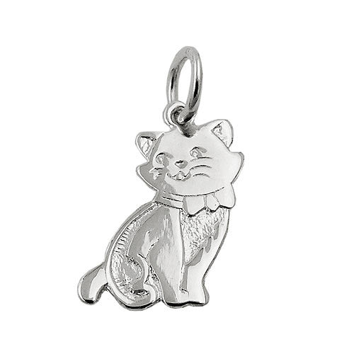 Anhänger Katze glänzend Silber 925