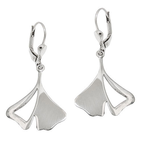 Ohrringe Brisur Ginkgo-Blatt Silber 925