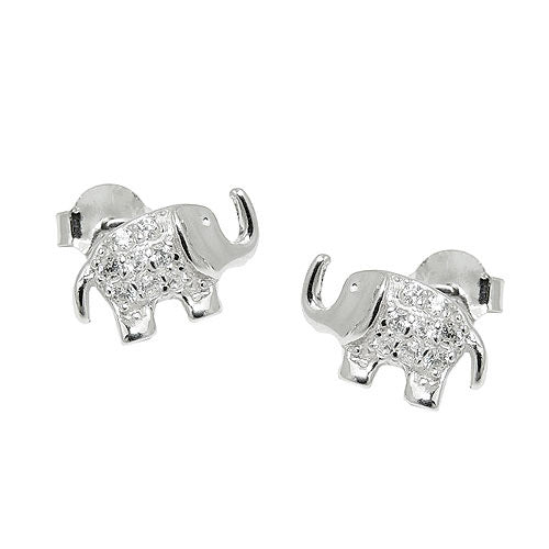 Ohrstecker Elefant Zirkonia Silber 925