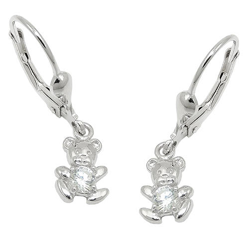 Ohrringe Brisur kleiner Bär Zirkonia Silber 925