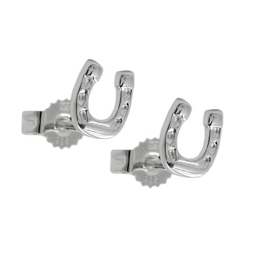 Ohrstecker Hufeisen rhodiniert Silber 925