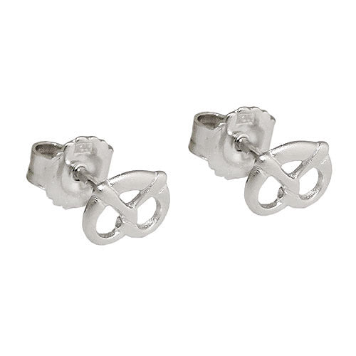Ohrstecker Brezel rhodiniert Silber 925