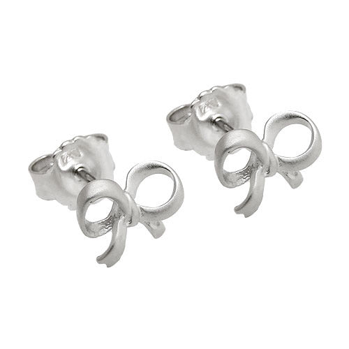 Ohrstecker Schleife rhodiniert Silber 925