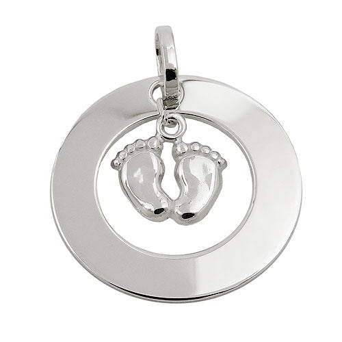 Anhänger Kreis mit 2 Füßen Silber 925