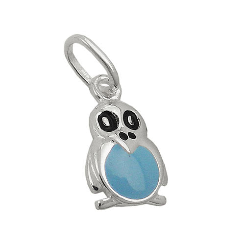 Anhänger Pinguin blau Silber 925
