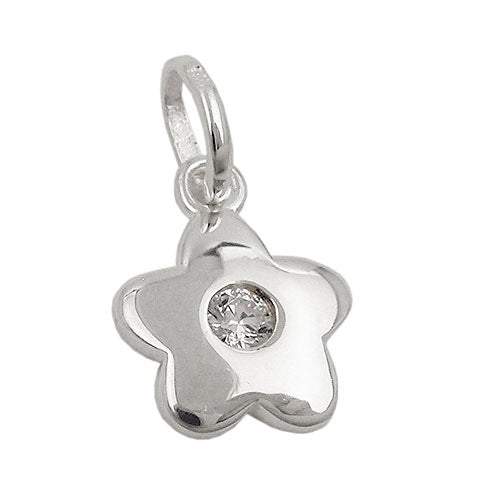 Anhänger Blume Zirkonia weiß Silber 925