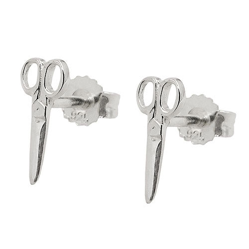 Ohrstecker Schere glänzend Silber 925