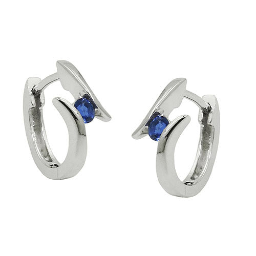 Creolen Zirkonia blau Silber 925