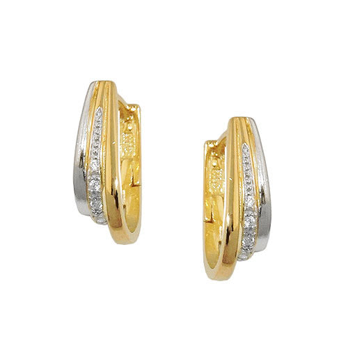 Creolen bicolor Zirkonia Silber 925
