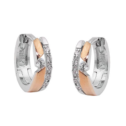 Creolen rotvergoldet Zirkonia Silber 925