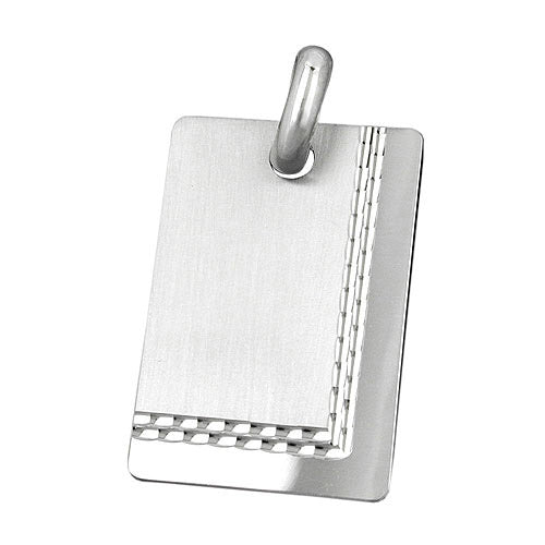 Anhänger Gravurplatte matt glänzend diamantiert Silber 925