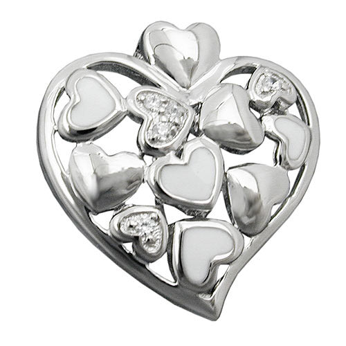 Anhänger Herz mit Zirkonia Silber 925