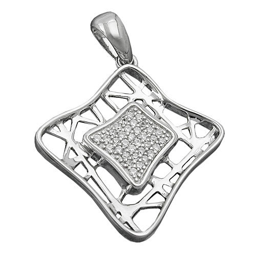 Anhänger Viereck Zirkonia Silber 925