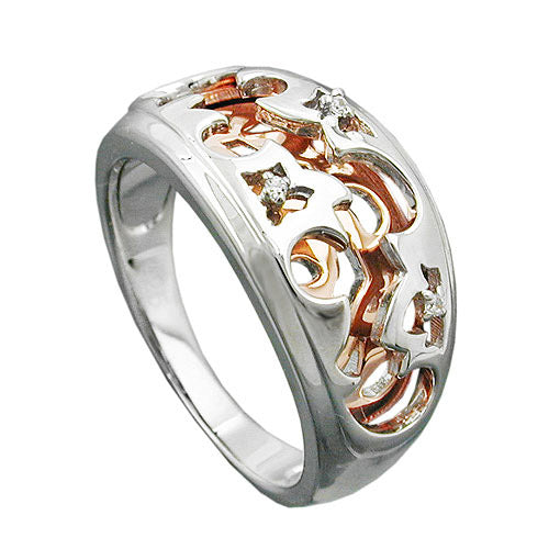 Ring bicolor rhodiniert Silber 925