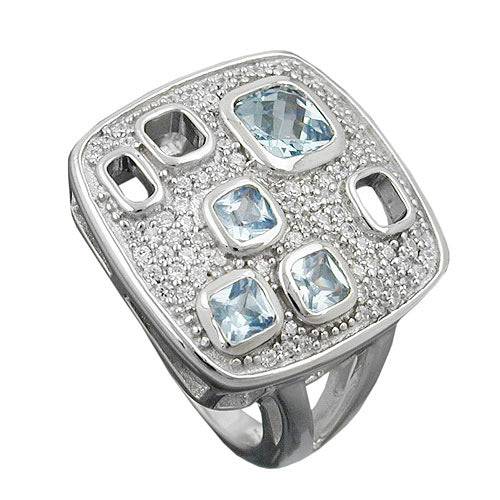 Ring Viereck Zirkonia Silber 925