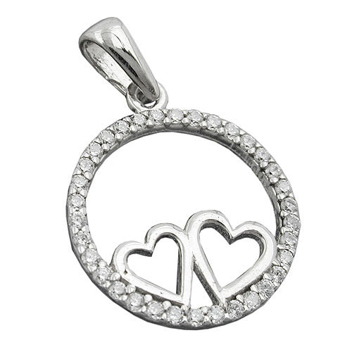 Anhänger Herzen Zirkonia Silber 925