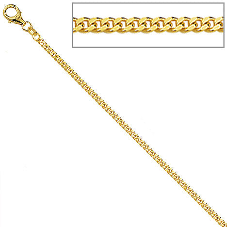 Panzerkette 585 Gelbgold diamantiert 2 2 mm 60 cm Gold Kette Halskette Goldkette