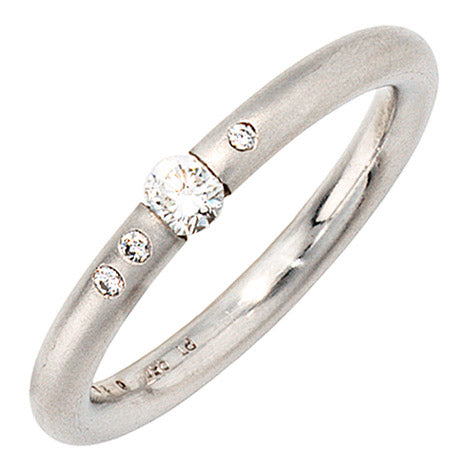Damen Ring 950 Platin 4 Diamanten Brillanten 0 20ct. Platinring