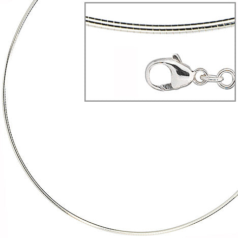 Halsreif 925 Sterling Silber 1 2 mm 42 cm Kette Halskette Silberhalsreif