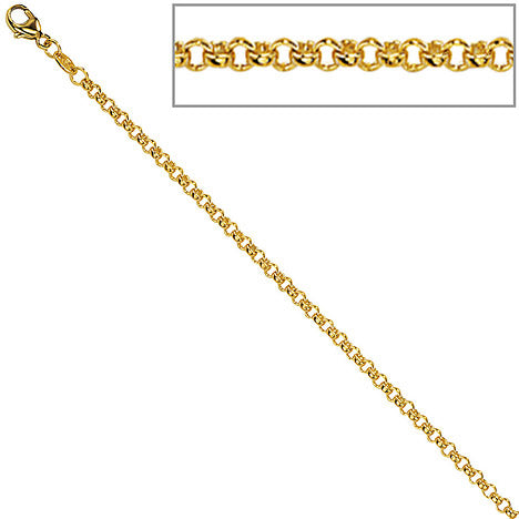 Erbskette 585 Gelbgold 2 5 mm 45 cm Gold Kette Halskette Goldkette Karabiner