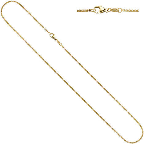 Erbskette 585 Gelbgold 1 5 mm 36 cm Gold Kette Halskette Goldkette Karabiner