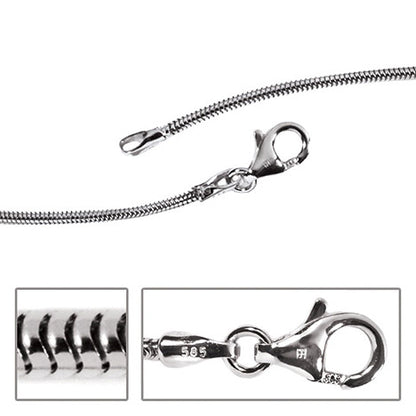 Schlangenkette 585 Weißgold 1 4 mm 38 cm Gold Kette Halskette Weißgoldkette