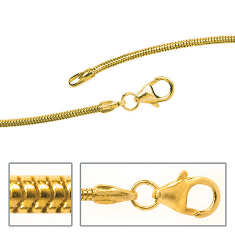 Schlangenkette 585 Gelbgold 1 4 mm 38 cm Gold Kette Halskette Goldkette