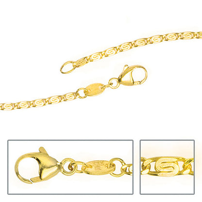 S-Panzerkette 333 Gelbgold diamantiert 1 6 mm 38 cm Gold Halskette Goldkette