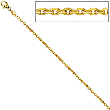 Ankerkette 585 Gelbgold diamantiert 1 9 mm 42 cm Gold Kette Halskette Goldkette