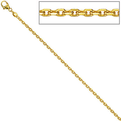 Ankerkette 585 Gelbgold diamantiert 1 9 mm 42 cm Gold Kette Halskette Goldkette