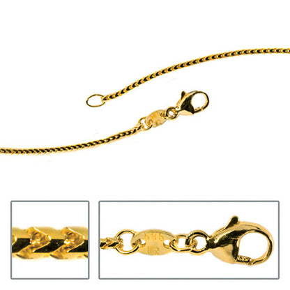 Bingokette 585 Gelbgold 1 2 mm 38 cm Gold Kette Halskette Goldkette Karabiner