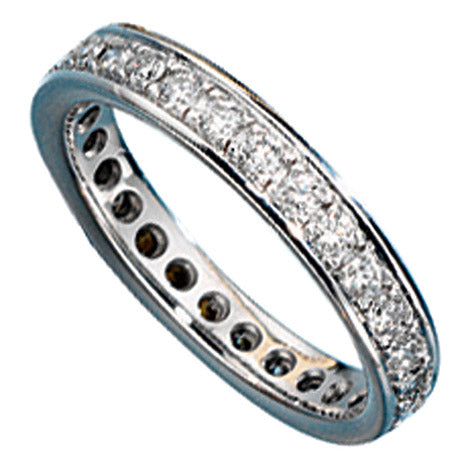 Memory Ring 585 Gold Weißgold mit Diamanten Brillanten rundum Memoryring