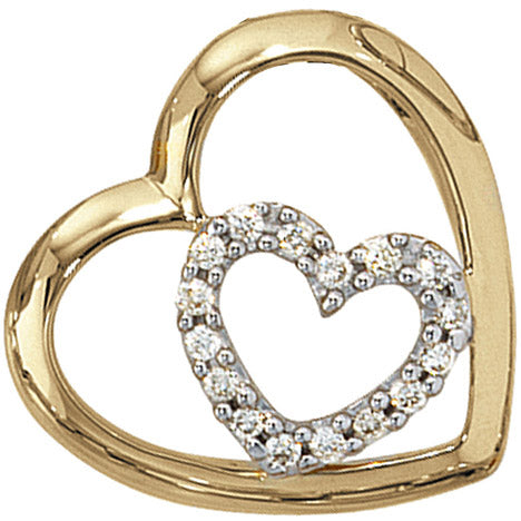 Anhänger Herz 585 Gold Gelbgold 16 Diamanten Brillanten 0 12ct. Herzanhänger