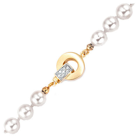 Kettenschließe Schließe 585 Gold Gelbgold mattiert 14 Diamanten Brillanten