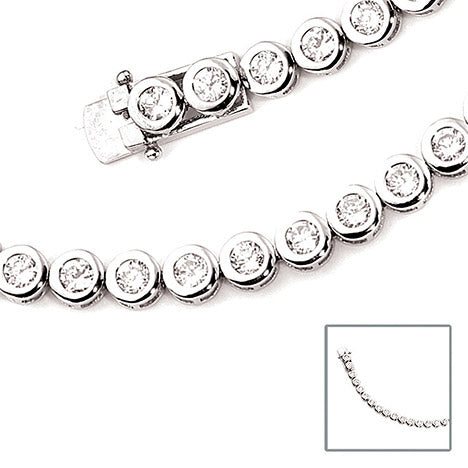 Armband 925 Sterling Silber 28 Zirkonia 19 cm Silberarmband Kastenschloss