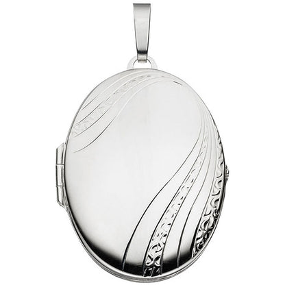 Medaillon oval 925 Sterling Silber Anhänger zum Öffnen