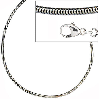 Schlangenkette 925 Silber 1 9 mm 42 cm Halskette Kette Silberkette Karabiner