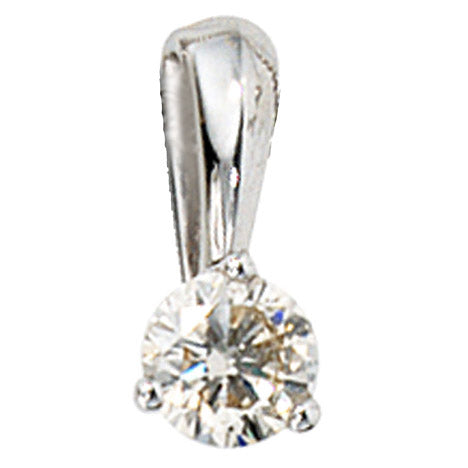 Anhänger 585 Gold Weißgold 1 Diamant Brillant 0 25ct. Solitär Diamantanhänger
