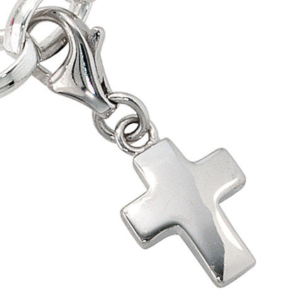 Einhänger Charm Kreuz 925 Sterling Silber rhodiniert