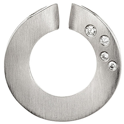 Anhänger rund 950 Platin mattiert 4 Diamanten Brillanten 0 06ct. Platinanhänger