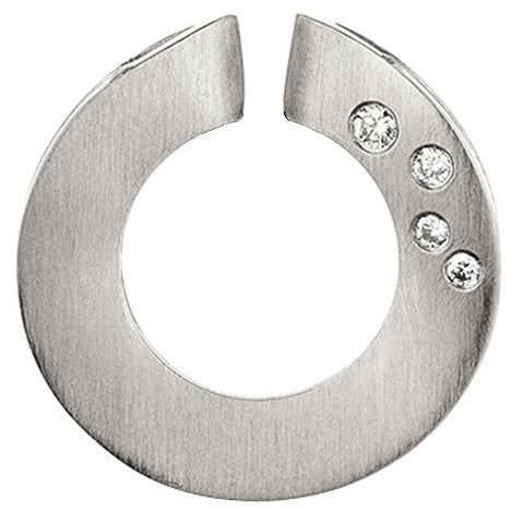 Anhänger rund 950 Platin mattiert 4 Diamanten Brillanten 0 06ct. Platinanhänger