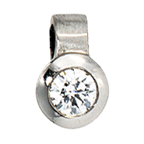 Anhänger rund 950 Platin matt 1 Diamant Brillant 0 12ct. Platinanhänger