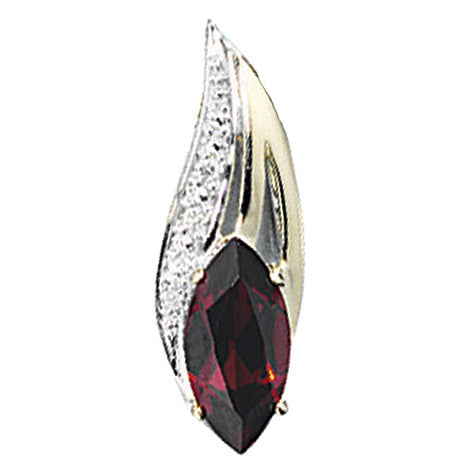 Anhänger 585 Gold Gelbgold 2 Diamanten Brillanten 1 Granat rot Goldanhänger