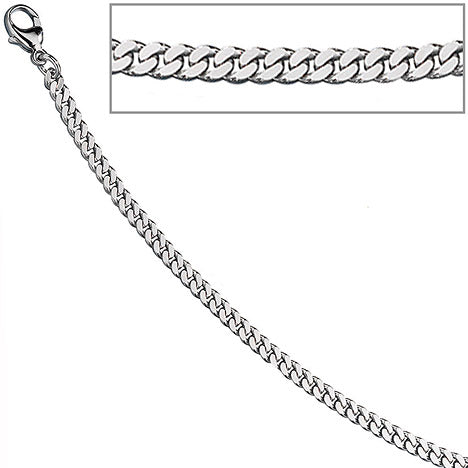Panzerarmband 585 Weißgold massiv 21 cm Gold Armband Weißgoldarmband Karabiner