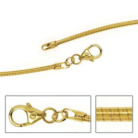 Halsreif 585 Gelbgold 1 5 mm 50 cm Gold Kette Halskette Goldhalsreif Karabiner