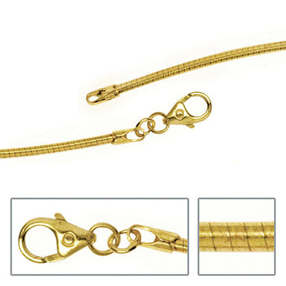 Halsreif 585 Gelbgold 1 5 mm 50 cm Gold Kette Halskette Goldhalsreif Karabiner