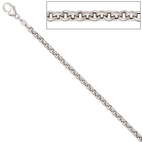 Erbskette 585 Weißgold 3 mm 42 cm Gold Kette Halskette Weißgoldkette Karabiner