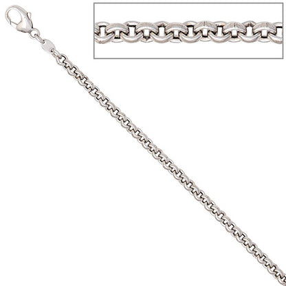Erbskette 585 Weißgold 3 mm 42 cm Gold Kette Halskette Weißgoldkette Karabiner