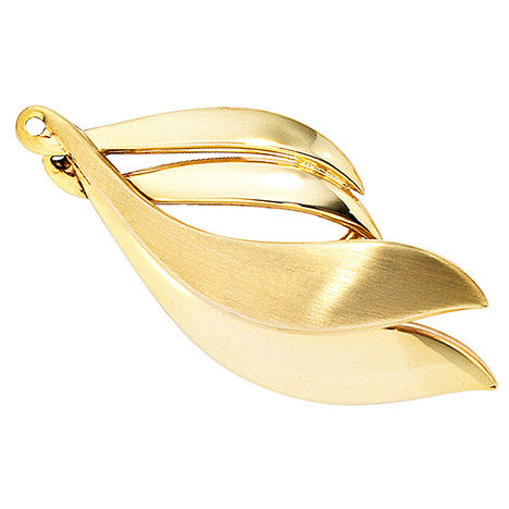 Brosche 333 Gold Gelbgold mattiert Goldbrosche